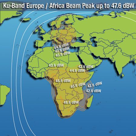 Footprint satelitu Intelsat 10, Europe/Africa beam, obrzek: Intelsat