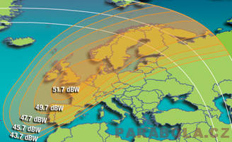 Footprint satelitu Intelsat 603 (20W), Ku psmo, west spot