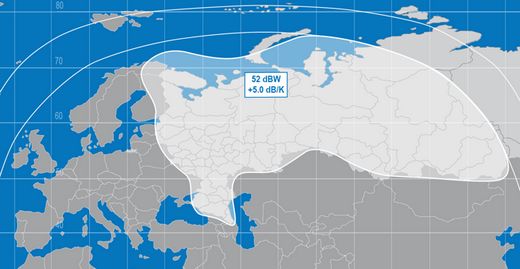 Footprint satelitu Jamal 402, Russian beam, obrzek: Gazprom