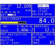 kvalita pjmu TP DVB-S2 s modulac 8PSK platformy Skylink/A3B/ na parabole UPC/Philips s LNB Inverto Black Premium. Meno na 1m mc ne u tale. KWS Varos 109
Vpadky obrazu pichzej cca pi MER pod 9,5dB.