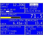 Namen parametry signlu transponder s 8PSK/23,5E/ na antn BigBisat.
Meno za det.