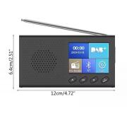 DAB+ radio, FM rdio, Bluetooth, 3,7V 1200mA ltium batria. Made in China.