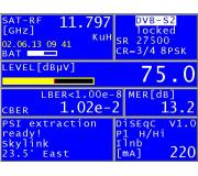 Namen parametry signlu transponder s 8PSK/23,5E/ na antn BigBisat.
Meno za det.