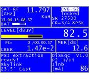 Kvalita pjmu TP DVB-S2 s modulac 8PSK platformy Skylink/A3B/ na parabole UPC/Philips s LNB Inverto Black Premium. Meno na 1m mc ne u tale. KWS Varos 109
Vpadky obrazu pichzej cca pi MER pod 9,5dB.